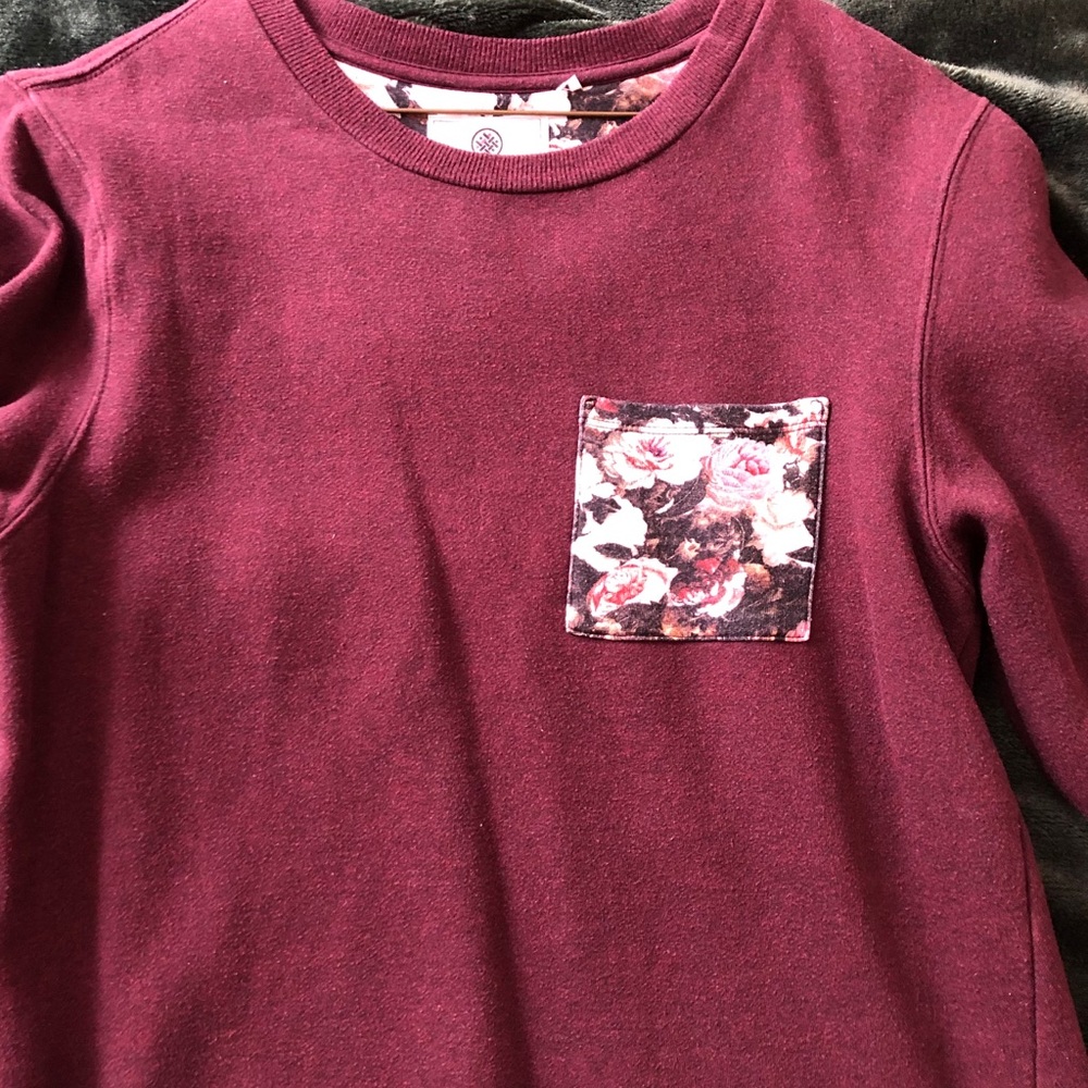 Floral Burgundy Crewneck